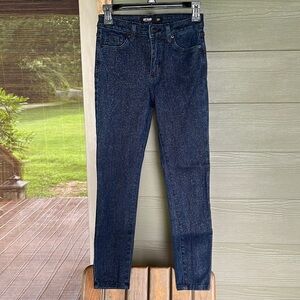 Just Black Glitter Cropped Skinny Jeans